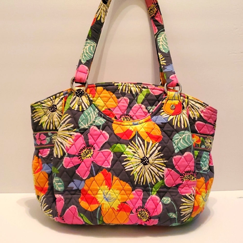 Vera Bradley Jazzy Blooms Floral Quilted Women's Bag Retired Shoulder Purse Zip
